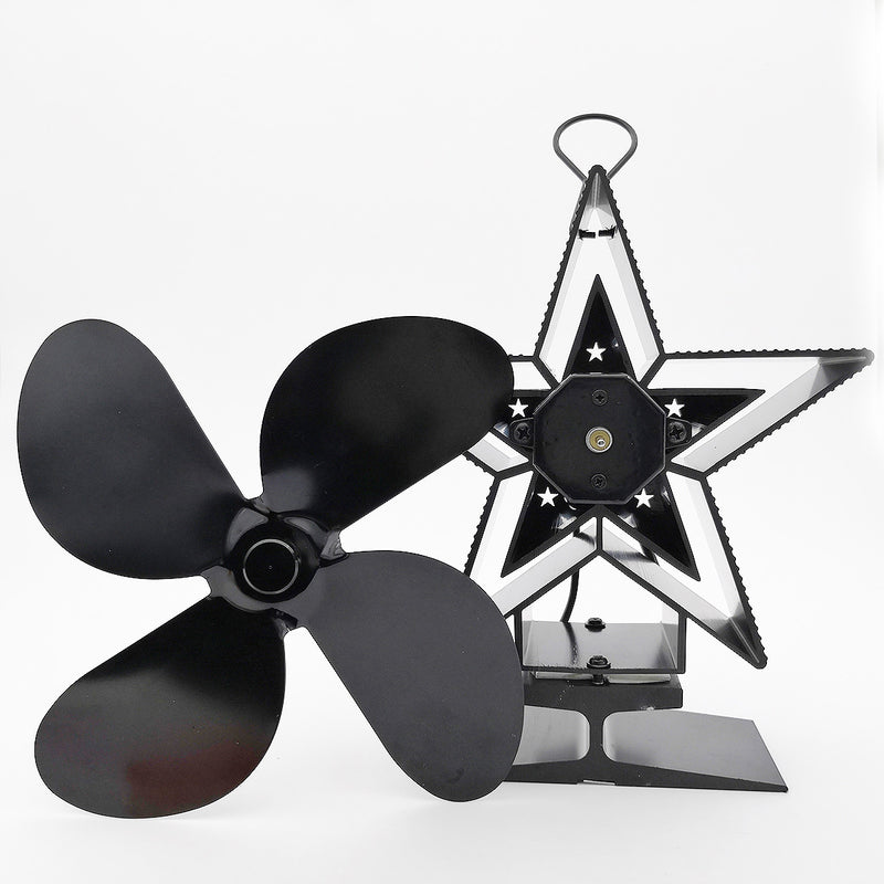 4-Blade Heat Powered Stove Fan for Wood/Log Burner/Fireplace Increases More Warm Air Eco-Friendly Household Fireplace Fan