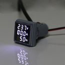 Geekcreit 3 in 1 AC 60-500V 100A Square LED Digital Voltmeter Ammeter Hertz Meter Signal Lights Voltage Current Frequency Combo Meter Indicator Tester With Round CT