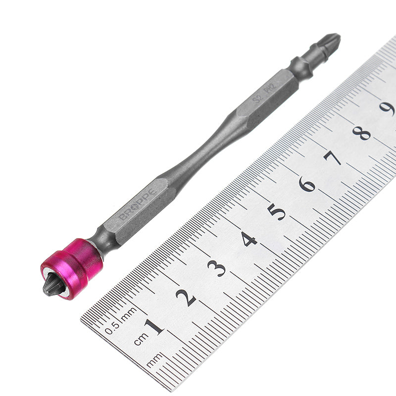 Broppe 10pcs 100mm Magnetic PH2 Screwdriver Bit ABS Ring 1/4 Inch Hex Shank Drywall Screwdriver