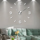 Frameless Large 3D DIY Wall Clock Mute Mirror Stickers Home Office School Decoration