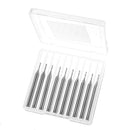 Drillpro 10pcs 3.175mm Shank End Mill 0.8-2mm Diameter Two Flutes CNC Milling Cutter