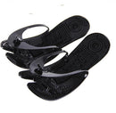 Women Candy Color Foldable Slippers Massage Clip Toe PVC Non-slip Beach Swimming Sandals Shoes