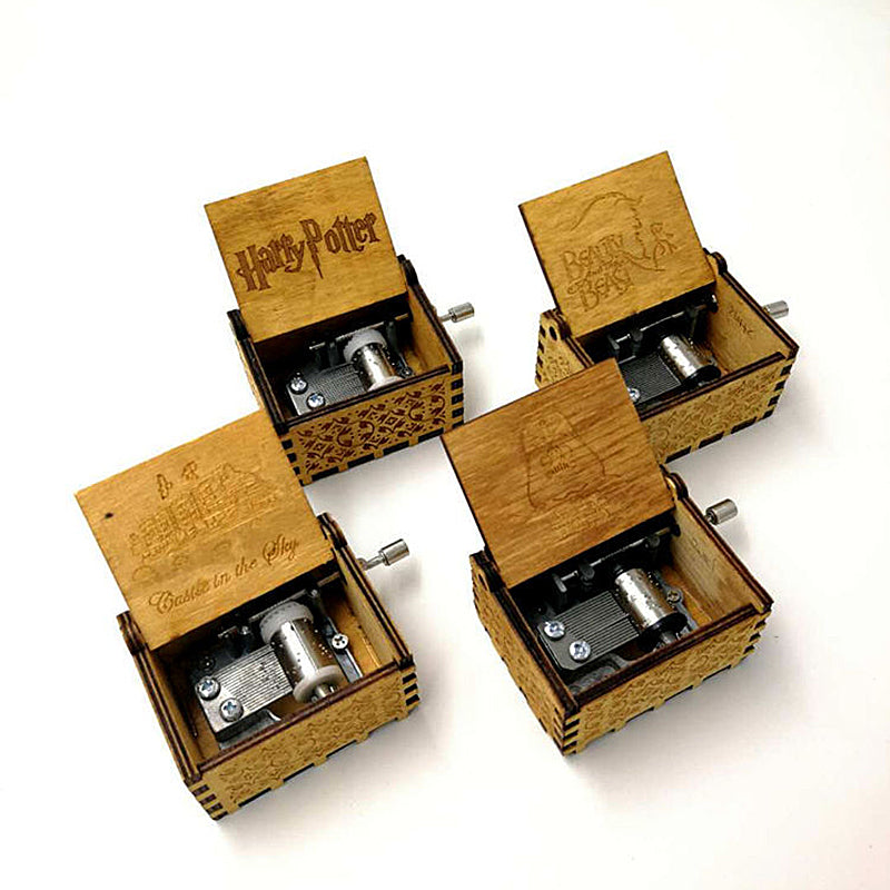 Creative Antique Carved Wooden Personalizable Music Box Beauty And The Beast Handmade Engraved Christmas New Year Birthday Gift