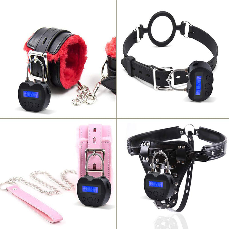 USB Rechargeable Time out Padlock Max Timing Lock Digital Timer Alarming Padlock w/ LCD Display Screen