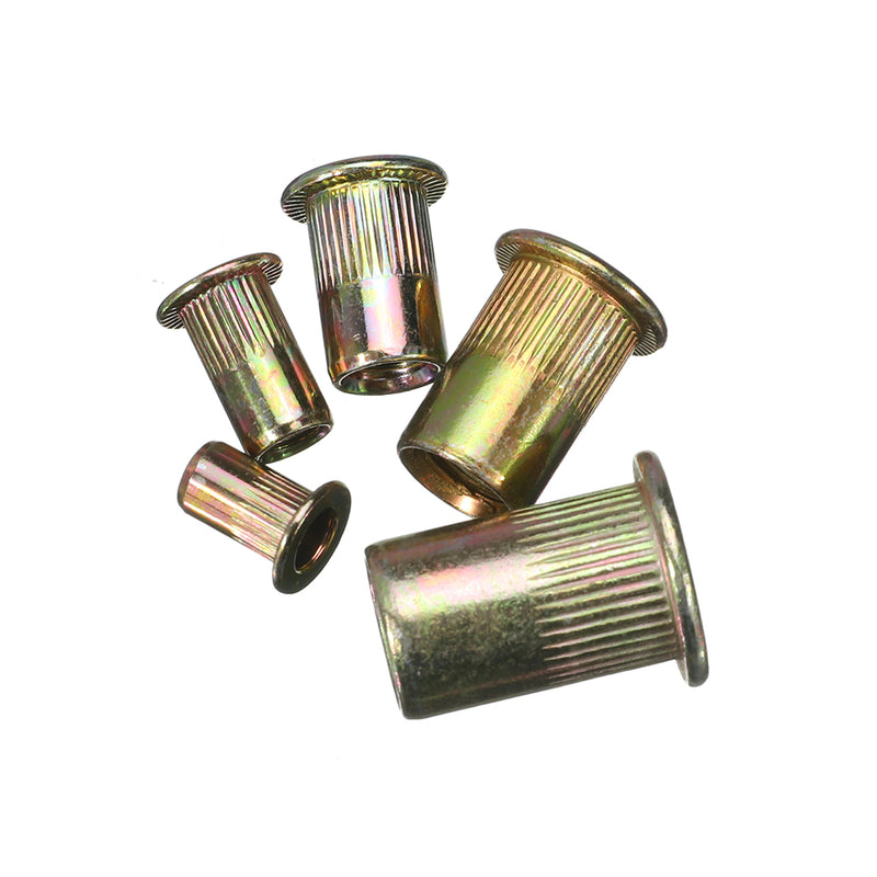 Suleve MXZN6 115Pcs Mixed Zinc Plated Rivet Nut Rivnuts Blindnuts Nutserts M4-M10 Nut Insert Rivet Assortment Kits