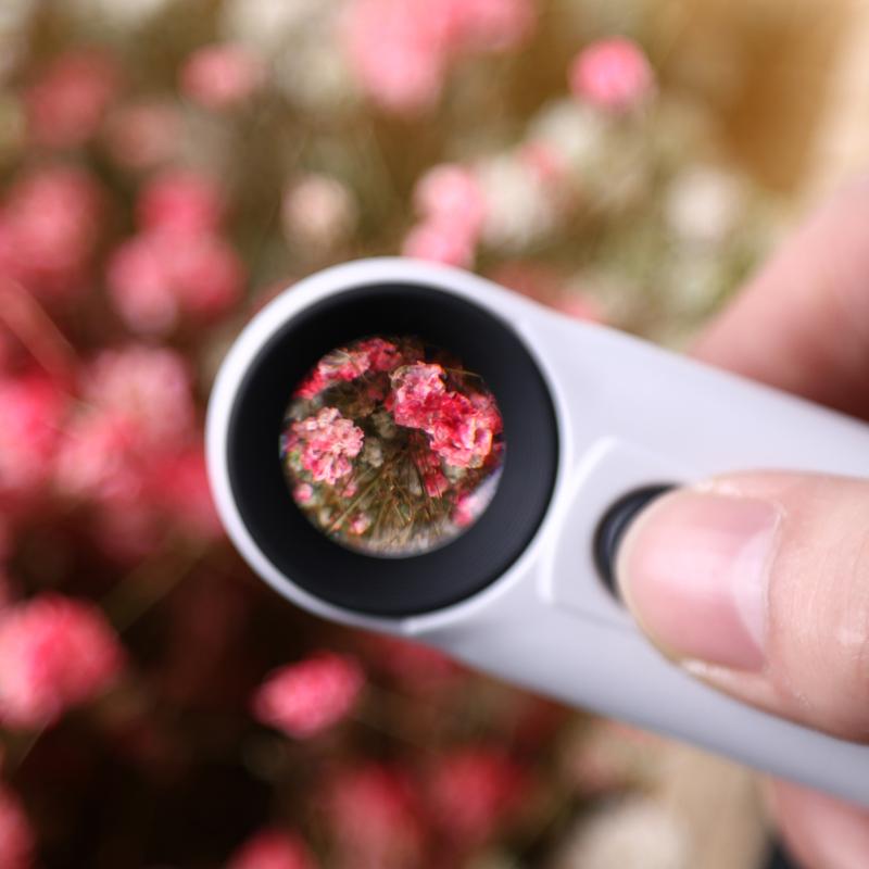 40X Jewelry Magnifier Resin Lens Magnifying Jewelry Loupe 2 LED Light