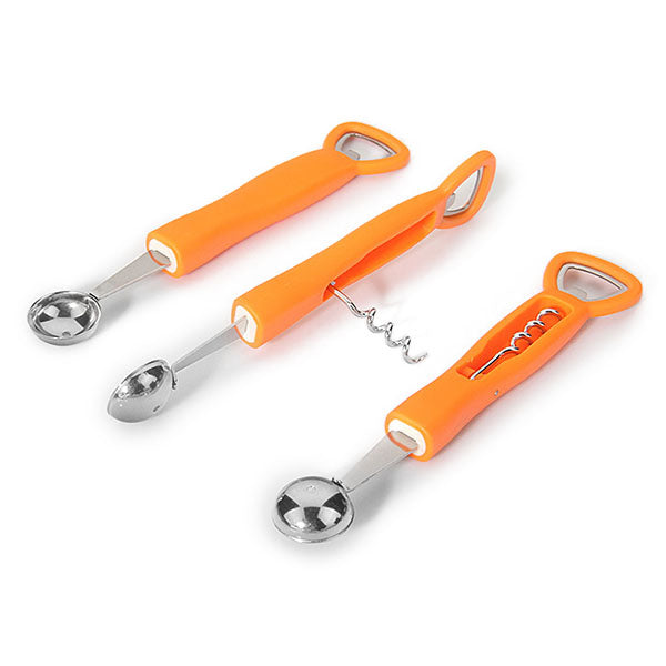 KCASA KC-MS056 3 In 1 Fruit Watermelon Ice Cream Dig Ball Spoon Corkscrew Red Wine Beer Opener