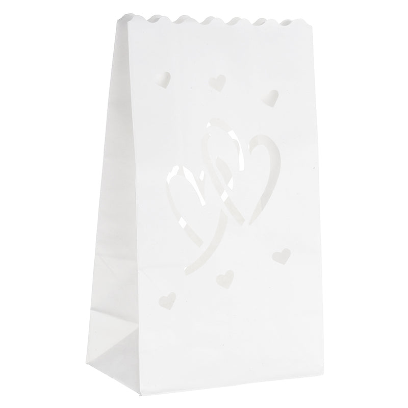 10PCS Double Heart Paper Lantern Candle Bag Tea Light Holder for Christmas Wedding Home Decoration