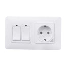 WiFi Smart Light Wall Switch Socket Outlet with 2 Gang Push Button Switch DE EU Smart Life Tuya Wireless Remote Control Work with Alexa Google Home
