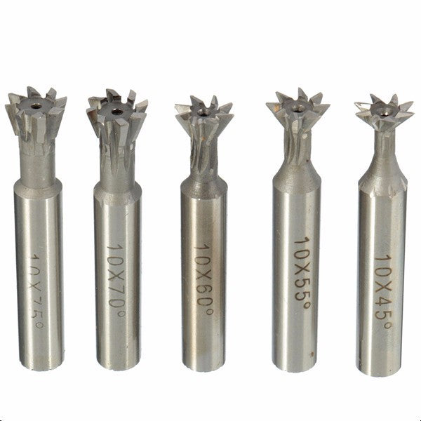 10mm HSS Straight Shank Dovetail Groove Slot Cutter End Mill CNC Bit 45 55  60 70 75 Degree