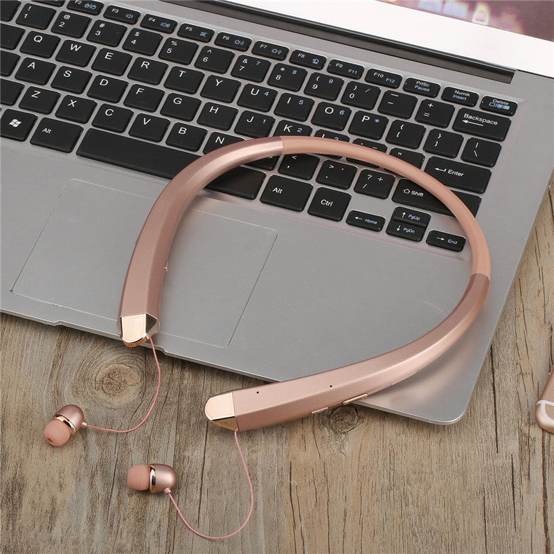 Portable Wireless bluetooth Earphone HIFI Stereo Outdoor Sport Handsfree Neck Hanging With Mic