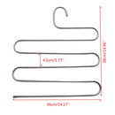 S Type Clothes Pants Trouser Hanger Multi Layers Storage Rack Closet Space Saver Stainless Steel
