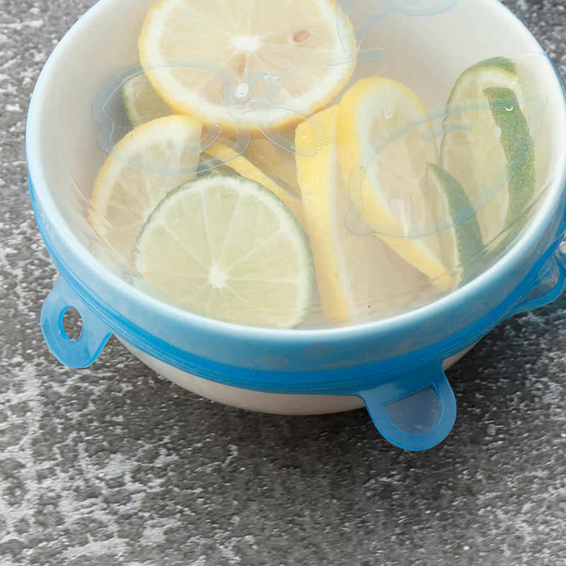 6Pcs Food Silicone Stretch Kitchen Storage Container Bowl Cover Fresh Keeping Vacuum Sealed Lid