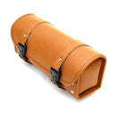 Universal Brown PU Leather Front Rear Motorcycle Tool Bag Luggage Storage Saddlebags