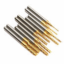 Drillpro 10pcs 0.8-3mm Titanium Coated End Mill Cutter Milling Cutter