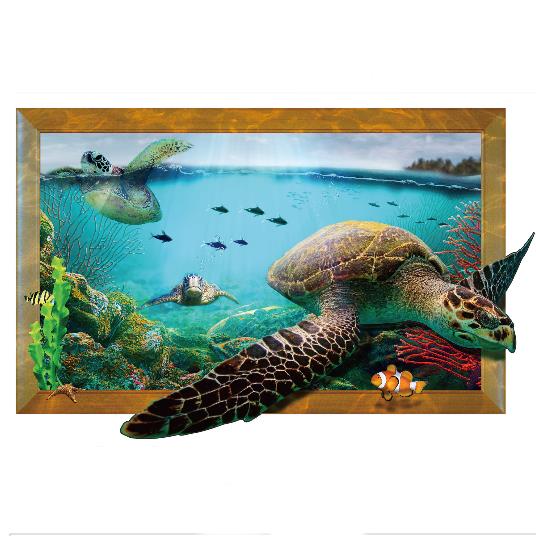 3D Sea Turtle Living Room Bedroom Animals Floor Home Background Wall Decor Creative Stickers