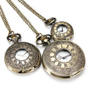 DEFFRUN Vintage Roma Steampunk Quartz Pendant Necklace Women Pocket Watch