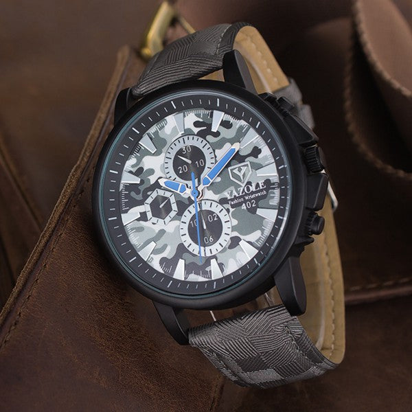 YAZOLE 402 Sport Watch Camouflage Military Male Quartz Analog Wrist Watch