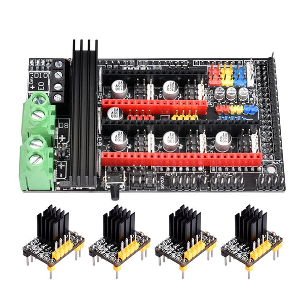 BIGTREETECH 4Pcs TMC2130 DIY Mode Stepper Motor Driver + Upgraded Ramps 1.6 Plus Control Board Base on Ramps 1.6/1.5/1.4 for 3D Printer Part