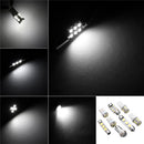 8Pcs 1156 T10 Festoon LED Car Interior Dome Map Lights License Plate Bulb Lamp Kit White