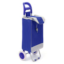 IPRee Oxford Large Shopping Trolley Bag On Wheels Push Tote Foldable Grocery Luggage
