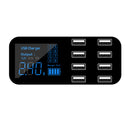 5V 8A 40W Smart USB Car Display USB Charger Adapter 8 Ports LED Digital Display Charging Station