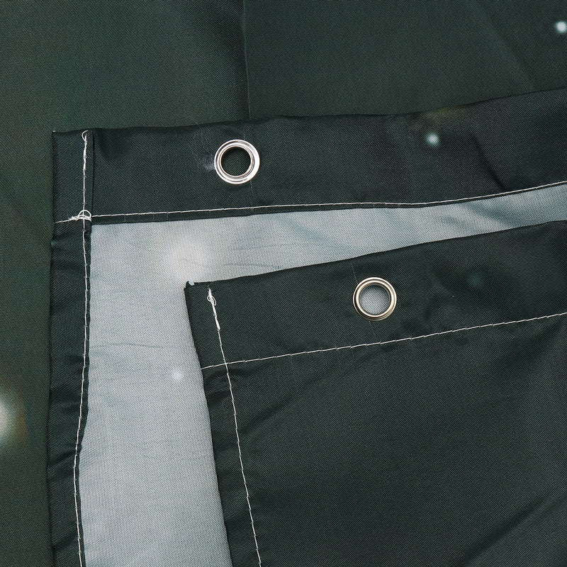 1.8M Christmas Waterproof Bathroom Shower Curtain Gold Xmas Tree Decor 12 Hook