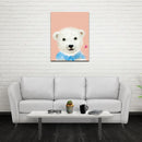 Miico Hand Painted Oil Paintings Cartoon White Bear Paintings Wall Art For Home Decoration