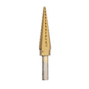 Drillpro 5Pcs Titanium Plating 1/8-1-3/8 Inch Step Drill Bit Set Hole Puncher for Metal Wood Steel