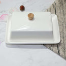 Porcelain Butter Dish With Lid Holder Serving Storage Tray Plate Storage Container Pizza Plate