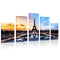 Paris Eiffel Tower Paintings Art 5 Pcs Print Picture Home Room Decor No Framed