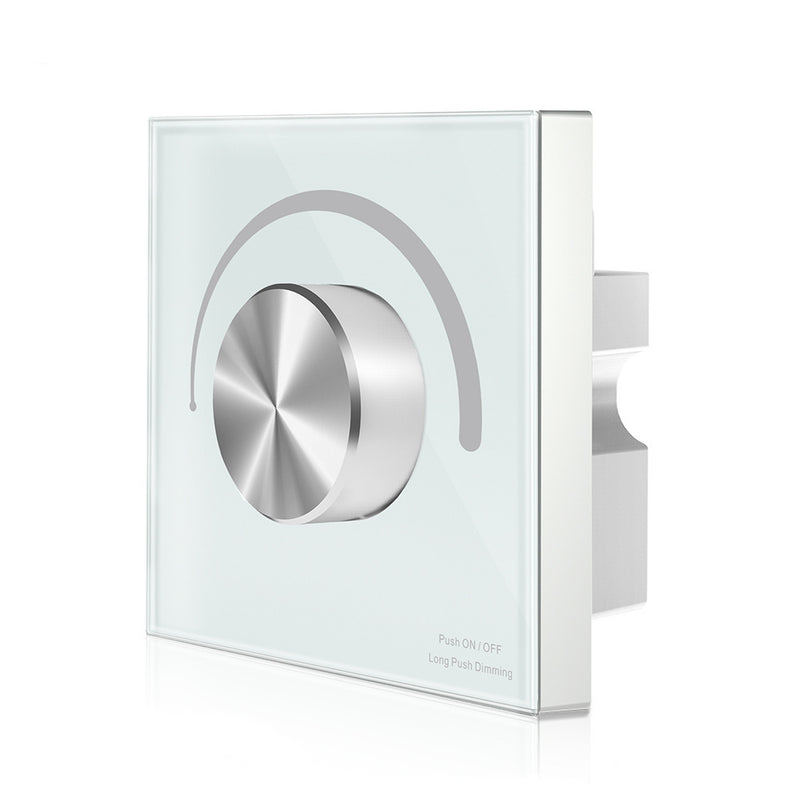 LUSTREON AC100-240V 1CH Wall Mount Rotary Panel Manual Triac LED Dimmer Controller Switch