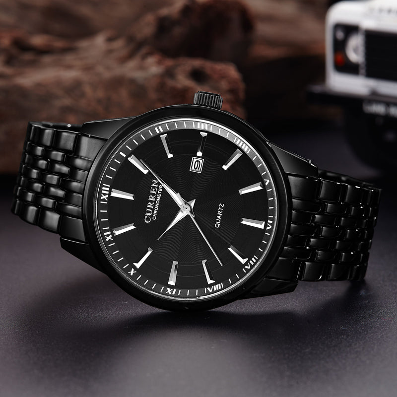 CURREN 8052 Casual Style Full Steel Men Wrist Watch Date Display Quartz Watches