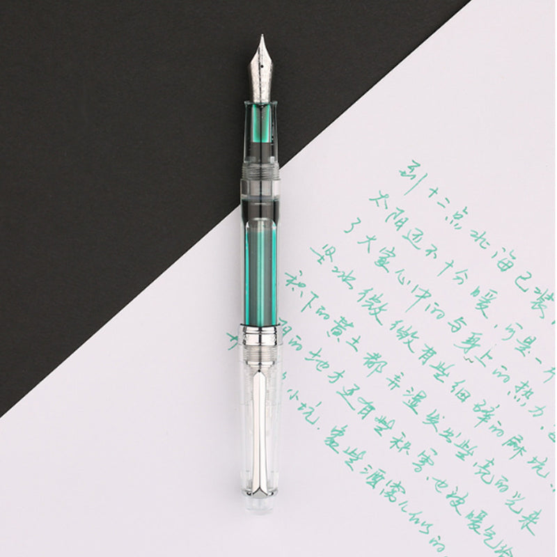 PENBBS 268 Transparent Resin Vacuum Filling Fountain Pen Fine Nib