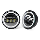 4 Inch 10-32V 2400LM 6000K Motorcycle LED Front Headlight Flood Light IP67 CE Spot Fog Passing Light With Angel Circle Lights