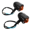 Motorcycle Black Chrome Bullet Turn Signal Indicators Lights For Harley Cafe Racer Sportster