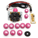 Dual Players Pink Game DIY Arcade Game Console Set Kits Replacement Parts USB Encoders to PC Double