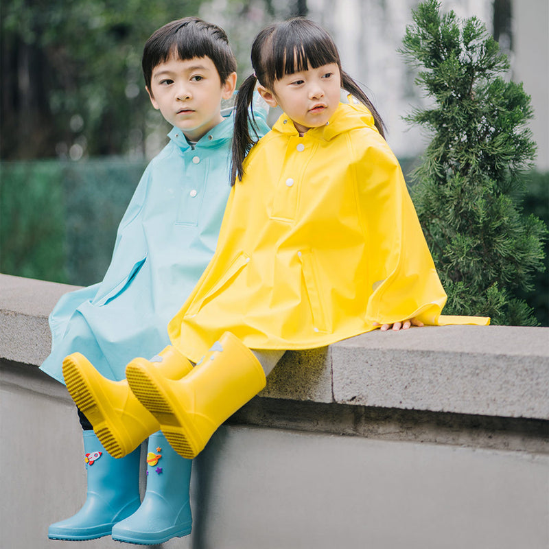 7th Children Cloak Raincoat Boy Girls Waterproof Poncho with 3M Reflection Strip  For Children Rain Coat