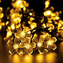 Solar Powered 6M 30LEDs Blossom Flower Outdoor Fairy String Lights for Christmas Wedding Party