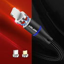 USLION 3A LED 360 Degree Rotate QC3.0 Magnetic Fast Charging Type-C Micro USB Data Cable 1M for Samsung S10+ S9 Xiaomi 9T Redmi Note8 HUAWEI P30Pro