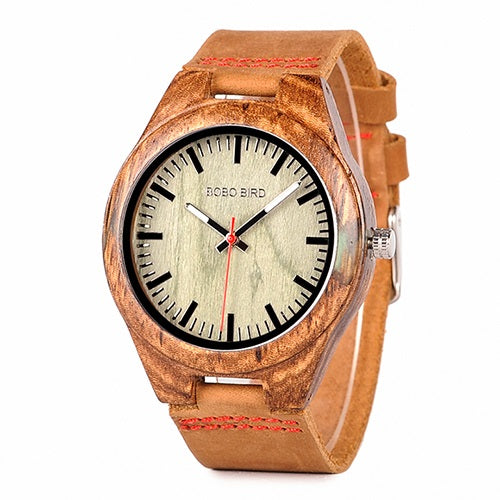 BOBO BIRD Q05 Unique Design Men Wrist Watch Wooden Quartz Creative Watch