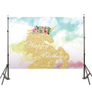 3x5FT Vinyl Unicorn Cartoon Scenic Baby Children Photography Backdrop Background Studio Prop