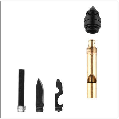 LEOHANSEN T10 1 Pc Defence Tactical Gel Pen Multifunctional Brass Whistle Pen Writing Signing Pen Outdoor Survival Tools