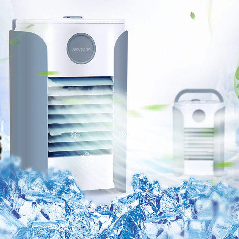 3 Gears Mini Air Cooling Fan USB Portable Air Conditioner Desk Table Fan Bluetooth/Broadcast