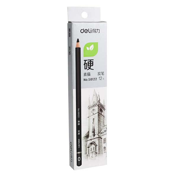 Deli 58120/58121 Charcoal pencil Sketch Charcoal Painting Drawing Soft Medium Hard Drawing Pencil