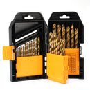 Drillpro 29Pcs 1/16 to 1/2 Inch Titanium Coated HSS Twist Drill Bit Set 118 Degree Point with Plastic Box for Wood Plastic Aluminum Copper