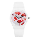 DF-0308 Flamingo Ladies Wrist Watch Silicone Strap Quartz Movement Watch