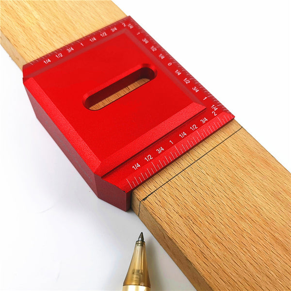 Aluminum Alloy 2-1/2 Inch 90 Degree Saddle Square L Shape Right Angle Marking Ruler Woodworking Scribe Ruler Positioning Measuring Ruler
