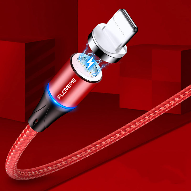 Floveme 3A Micro USB LED Indicator Magnetic Fast Charging Data Cable For Huawei Xiaomi Mi4 Redmi 7A Redmi 6Pro OUKITEL Y4800