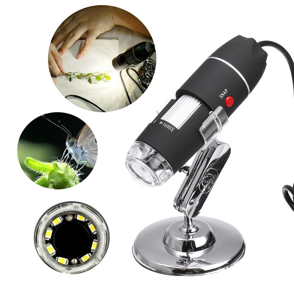 1600X 8 LED USB Zoom 3 In1 Digital Microscope Handheld Biological USB Microscope Magnification